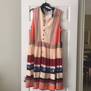 Sleeveless Printed Shirt Dress